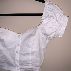 Puff Shoulder, Corset Button up Crop